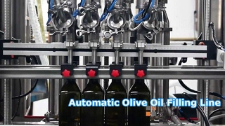 Automatische olijfolie-vul- en etiketteermachine Olijfolie-vullijn
