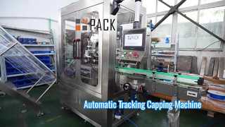 Automatische servomotorpotflessen Jerrycan-tracking-afdekkingsmachine met doplift