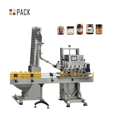 Automatische 6 wielen glasfleskappen verpakkingsmachine met caps feeder