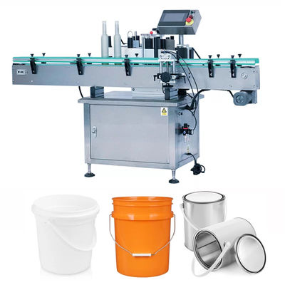 Automatische drum emmer container grote emmer kleverige sticker etiketteringsmachine
